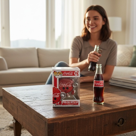 Funko Coca-Cola Bottle Cap Figure in Red and White, #79 - Picture 2 of 6